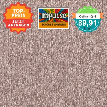 Teppich-Ausschnitt Vorwerk Celina 1Q16 fraise mit Preisschild 89,91 €/m²